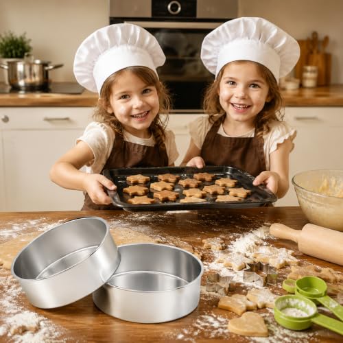 6 Inch Cake Pan, 2 Pack Stainless Steel Round Cake Baking Pans