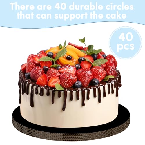 JCD 40 Packs Black Cake Boards Round,6inch Circles Rounds Base Food-Grade Cardboard,6 Inch Cake Plate（Thinner But Stronger(Black, 6inch/40Pcs) - color: Black, size: 6inch/40Pcs