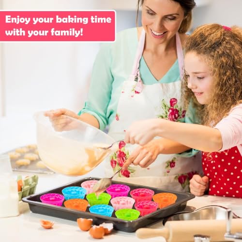 R HORSE 42Pcs Silicone Baking Molds Pumpkin Shapes Baking Cups Non-Stick Donut Wrapper Mold Muffin Liners Washable Reusable Wrappers Holders for Pan Oven Microwave Dishwasher - color: Pumpkin