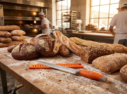 VITUER Bread Knife with Cover, 8 inch Serrated Bread Knife for homemade bread, Bread Cutter Ideal for Slicing Homemade Bread, Bagels, Cake (8-Inch Blade with 5-Inch Handle) (Pack of 2) - size: 8" (Pack of 2)