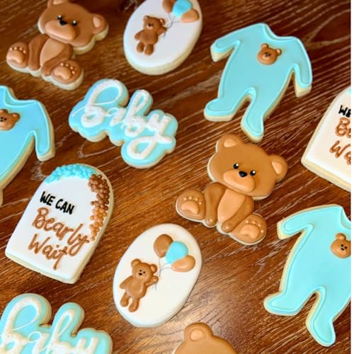 LUBTOSMN Bear Cookie Cutter, 3.5 Inch Silicone Rim Baking Cutter