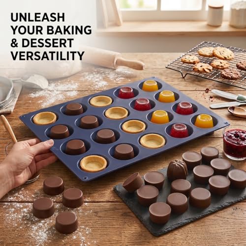 Silicone Tart Mold, Mini Tart Pan, 2 Inch, 2 Count, Blue
