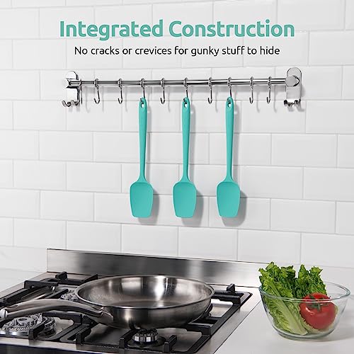 U-Taste Silicone Spoon Spatula Set of 3, 480°F High Heat Temp, Aqua Sky - color: Aqua Sky