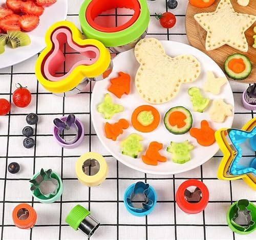 Cookie Cutter Set for Baking, 5PCS Sandwich Fondant Cake Fruit Vegetable Shapes Cutter Set (Star) - color: Star