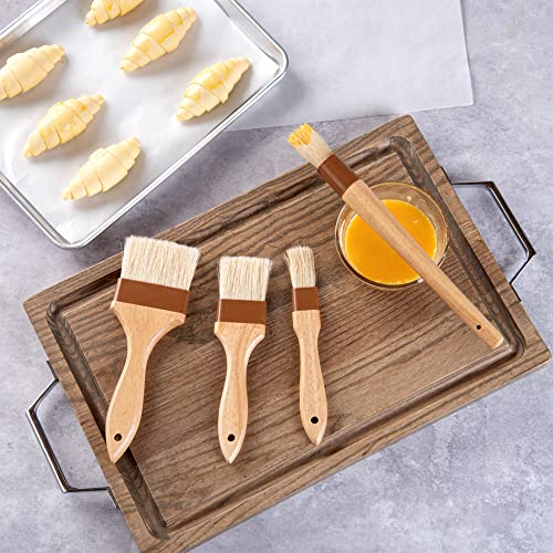 Restaurantware Boar Bristle Wood Pastry Brushes, 4-Piece Set - size: Set