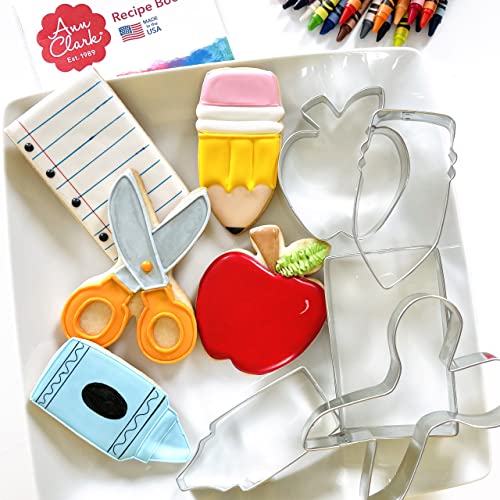 Ann Clark Back to School Cookie Cutters Set of 5, Made in USA - style: Back to School Set, 5-pc.