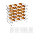 Cooling Rack 16"x10", 5-Tier Stackable & Collapsible Cooling Racks - color: Silver, size: 5-Tier