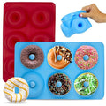 HOTPOP Silicone Donut Molds for Baking – Set of 2 Nonstick Pans (Red, Blue), Makes 12 Donuts – Flexible, Reusable, Dishwasher Safe Molds for Oven – Perfect Donut Mold for Baking Sheets