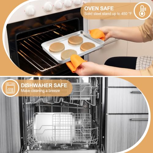 E-far Baking Sheet with Wire Rack Set, 9.5" x 7.3" (1 Pan +1 Cooling Rack) - size: 9.3"x7.3"