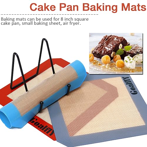 Silicone Baking Mat for 8 Inch Brownie Pan, 3 Pack - size: 3 Pack-Square-8 Inch