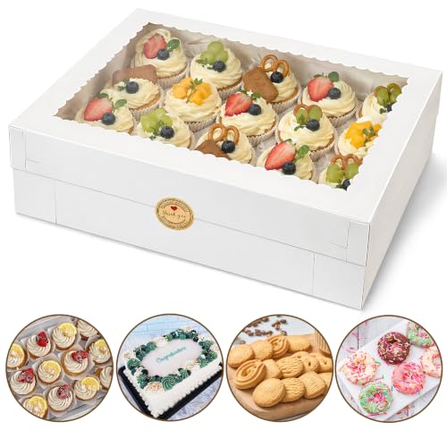 4 PCS 20x14x4.5inch Cake Boxes with Cake Boards White Rectangular Sheet Box - size: White 20×14×4.5