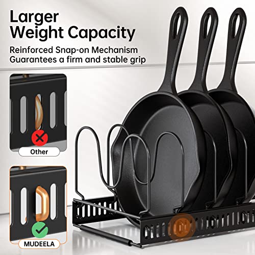 MUDEELA Expandable Pot Pan Lid Organizers inside Cabinet, 10 Divider-Black - color: Black, size: 10 Dividers