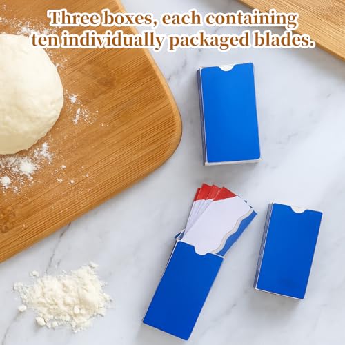 50 PCS Bread Lame Blades Refill - Surgical Grade Stainless Steel Bread Scoring Blades for Sourdough Baking, Ultra Sharp Replacement Razor Blade, French Dough Bread Lame Razors Knife for Sourdough Bake