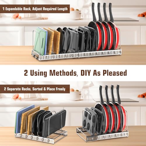 Housolution Cutting Board and Baking Tray Cookie Sheet Organizer, Silver - color: Silver, size: 14 Dividers