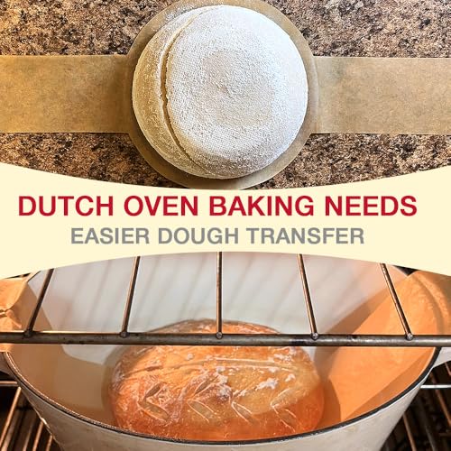 100 Pcs Parchment Paper for Sourdough Baking, Disposable Bread Sling for Dutch Oven, Parchment Paper with Long Handles for Easy Dough Transfer