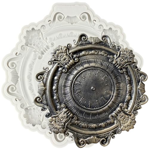Baroque Fondant Molds Steampunk Clock Silicone Mold - color: Style G