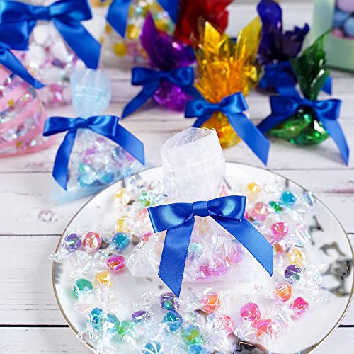 AIMUDI Royal Blue Satin Ribbon Twist Tie Bows - 3.5" Pretied Bows for Crafts, Gift Wrapping & Hanukkah Ornaments - 50 Counts - color: Blue Royal