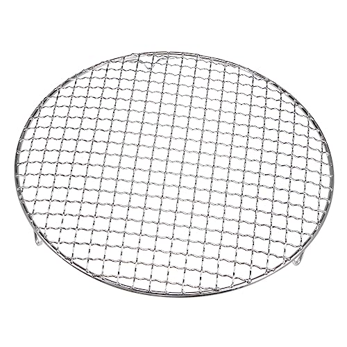 HARFINGTON Round Cooking Rack 10.4-inch 201 Stainless Steel Cross Wire Barbecue Grill Net with 20mm Legs for Cooking Baking Steaming BBQ - size: 10.4 Inch 0.07"