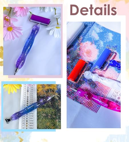 17PCS Threaded Diamond Art Tools, 40% Thicker Diamond Painting Pen Anti-Loosen - color: 17 Pcs Gradient Pen Set