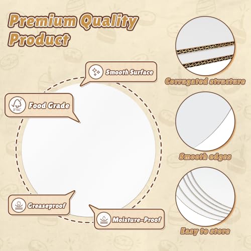 RYDDOY 25 Pcs Cake Boards 10 inch Round Cake Board, Cardboard Cake Rounds - color: White-25 Pcs