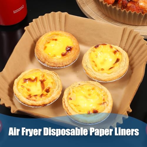 Air Fryer Liners - 200 Sheets - color: Paper-Square, size: 8inch-200PCS