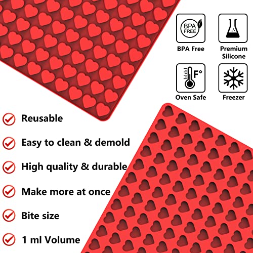 Mini Heart Silicone Mold, 150 Cavities - color: Love Shape