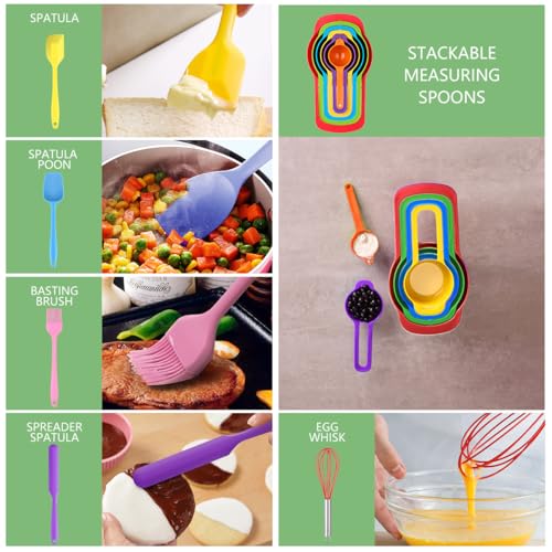 Leidawn Mixing Bowls with Lids Set, 25 PCS Colorful Mixing Bowl for Kitchen - color: Multicolor