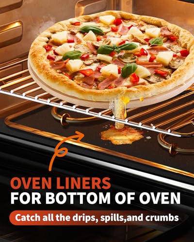 3 Pack Oven Liners for Bottom of Oven, 17x25" Large Heavy Duty Non-Stick Reusable Oven Mat for Electric, Gas, Toaster & Convection Ovens - BPA & PFOA Free, Dishwasher Safe, Kitchen Essentials, Black - color: Black, size: 3 Pack 17”x25”