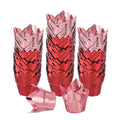 uxcell 100 Pcs Tulip Cupcake Liners, Muffins Liners Aluminum Foil Cupcake Wrappers Baking Cups Muffins Liners for Wedding Birthday Party Supplies, Red/Rose Gold - color: Red/Rose Gold
