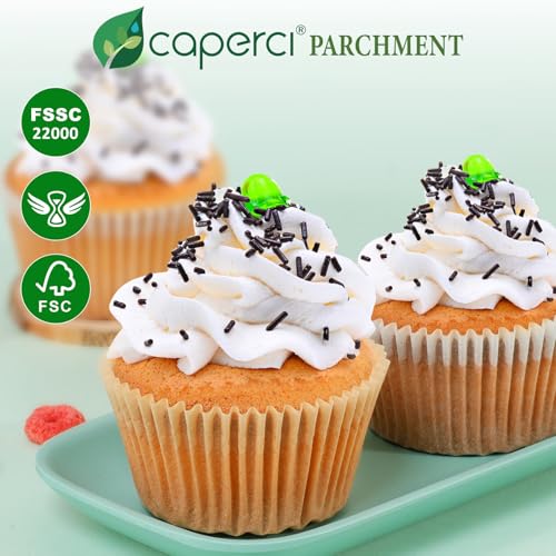 Caperci White Parchment Cupcake Liners 225pcs - Standard Muffin Baking Cups - color: White