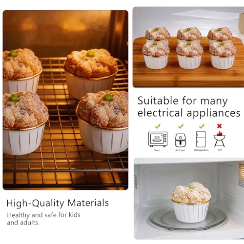 50 Pcs White Cupcake Baking Cups 3.5Oz Disposable Cupcake Liners - color: White