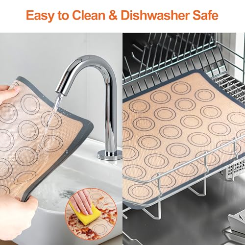 HOOMIL Macaron Silicone Baking Mats, 13 x 9 Inch, 2-Pack - size: 13" x 9"