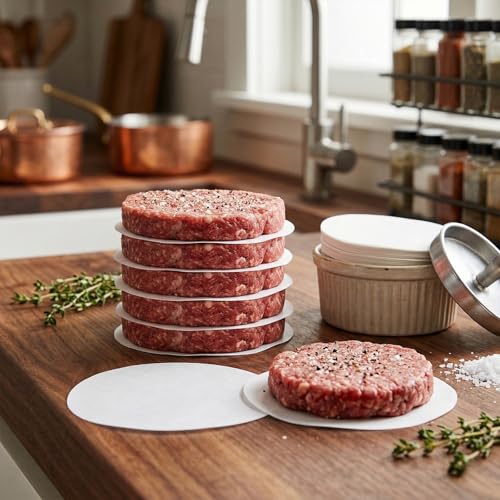 200Pcs Hamburger Patty Paper 4.3 Inch Round Patty Paper