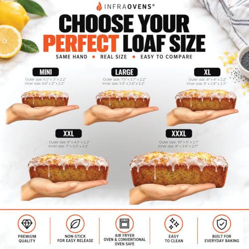 Air Fryer Silicone Loaf Pans for Baking, Non-Stick Bread Cake Pan, 9 inch Airfryer Bakeware Sets, Meatloaf Brownie Corn, Fits Instant Pot, Ninja Foodi, Cosori, Chefman, Power XL, Dash, BPA Free - size: XXL