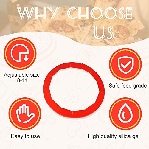 Adjustable Silicone Pie Crust Shield for 8-11.5 Inch Pies - color: Red