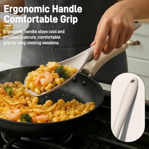 3 PACK Silicone Cooking Spoon Spatula for Nonstick Cookware, Heat‑resistant - color: Black, Gray, Khaki