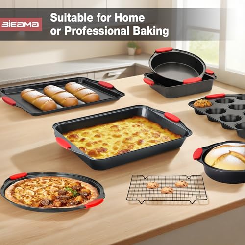 BIEAMA 13-Piece Baking Pans Sets, Nonstick Bakeware Sets