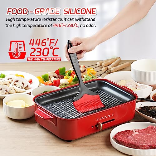 Large Silicone Basting Pastry Brush - Silicone Basting Brush for Grilling,Heat Resistant Brushes Spread Oil Butter Sauce for Cooking Baking BBQ,3.95inch Extra Wide Grill Basting Brush（Red 2） - color: Red 2