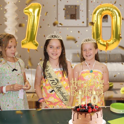 YeohJoy Gold 10th Birthday Decorations for Girl - style: 10th