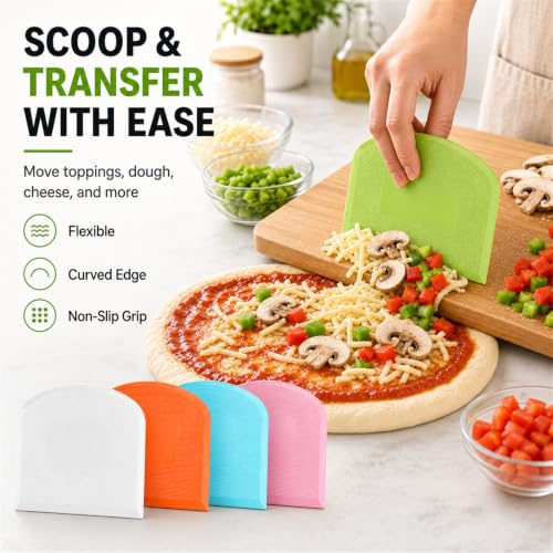 Flexible Dough Scraper & Cutter Set, 5-Piece Bench & Bowl Scrapers