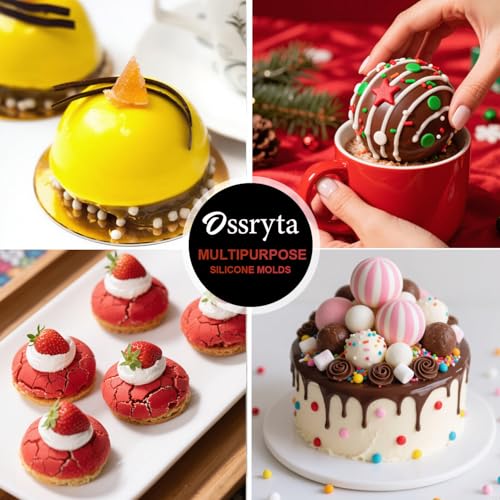 6-Cavity Large Semi-Sphere Silicone Molds - Half Sphere Baking Molds for Chocolate Bombs, Dome Cakes, Candy, Jelly & Mousse - Reusable Non-Stick Chocolate Mold Set (3 Pack) - color: 3Pcs, Large 6-Cavity molds, size: Semi Sphere