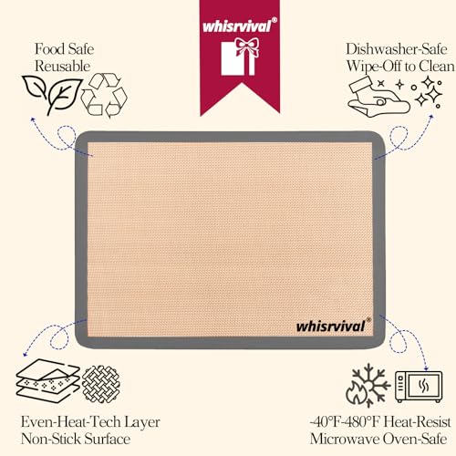 4 Pack Silicone Baking Mat, Non-Stick Silicone Baking Sheet, Food Safe, 480℉ Heat Resistant, 2 Half & 2 Quarter (Grey) - color: Gray, size: 2 Half Sheet & 2 Quarter Sheet