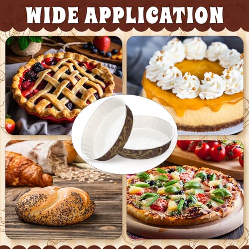 50 Pcs Paper Cake Baking Pans 6 x 1.4 Inches Disposable Pie Pans