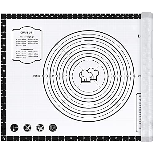 DANIA & DEAN 28"x20" Large Durable Silicone Baking Mat for Pastry and Bread - color: Black, size: 28"L x 20"W
