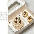 6 Sets Bento Cake Box with Cupcakes, Mini Cake and Cupcake Box with 2 Cupcakes and Tiered Mini Cake - color: White-6pack