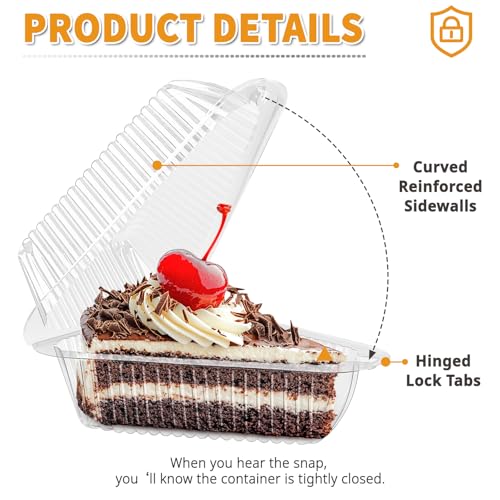 Zezzxu 100 Pack Triangle Cake Slice Containers To Go Dessert Boxes