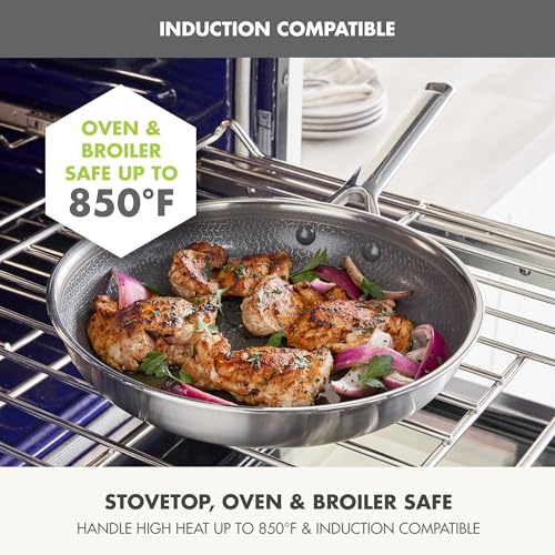 GreenPan Hybrid 2 Piece (9.5" & 11") Stainless Steel & Ceramic Skillet Set - color: Silver