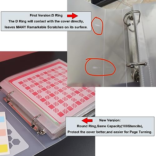 Cookie Stencil Storage Binder - Die Cut & Stamp Storage Holder - Baking Stencil Organizer (2 Pockets x 50 Pages) - size: 2Pockets x 50Pages