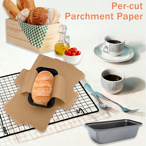 100 Pcs Mini Loaf Pan Liners for Baking Bread Pans 6x3 in Parchment - size: 6.12*3.3 inch