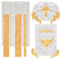 3 Pcs Baroque Style Silicone Molds, Curlicues Scroll Lace Fondant Molds, Relief Flower Mould Filigree Mold 3D Sculpted for Gummy Sugar, Cupcake Topper, Polymer Clay, Crafting Projects - color: Gray-C